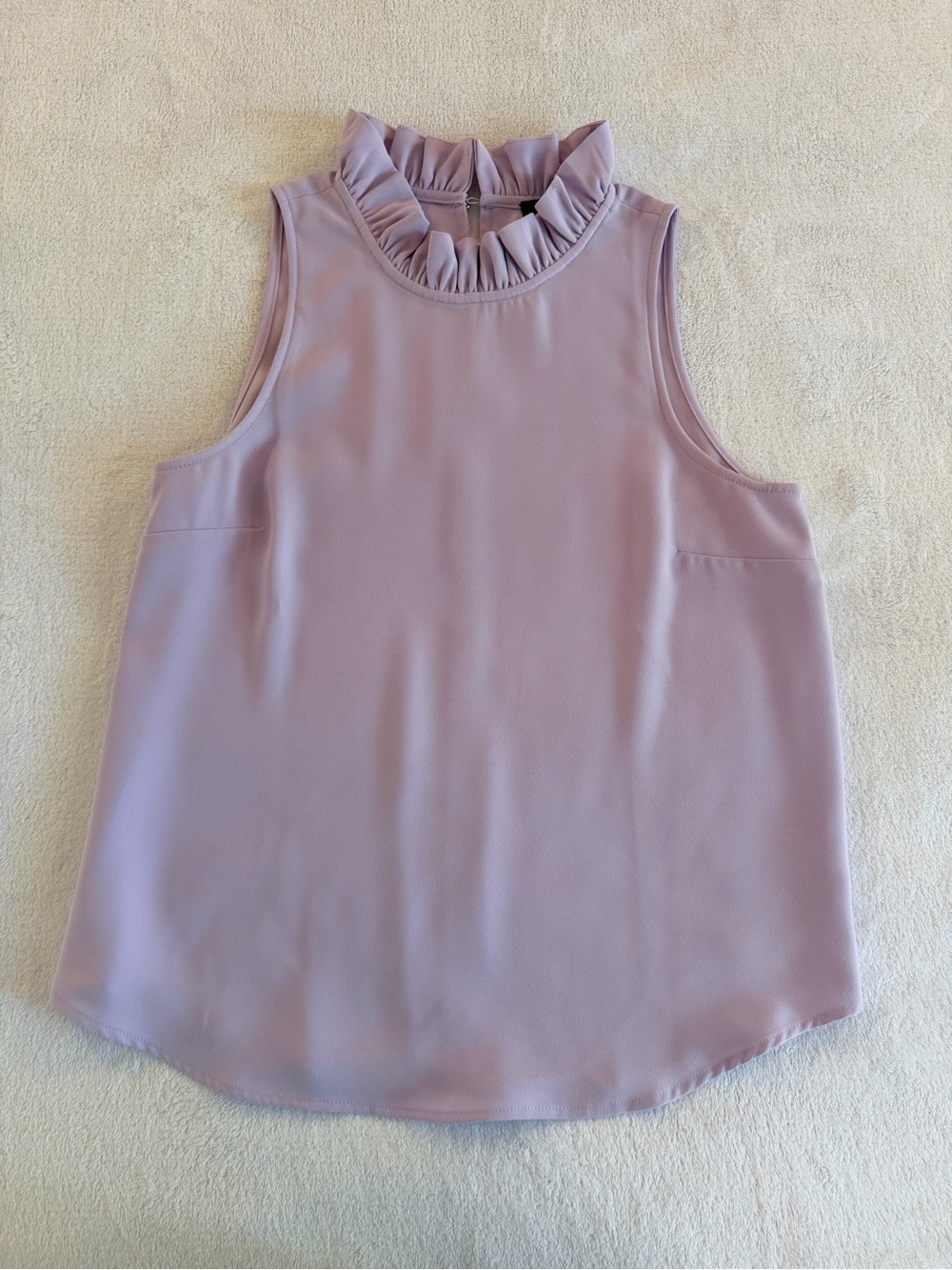 J. Crew Sleeveless Lavender Ruffle-Neck Blouse